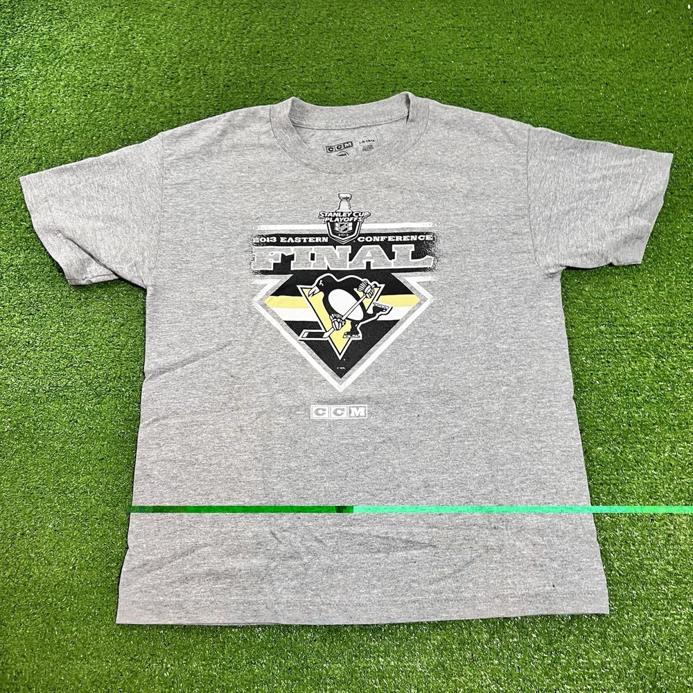 CCM Pittsburgh Penguins T-shirt Youth LG 2013 Conference Finals Shirt Kid Hockey